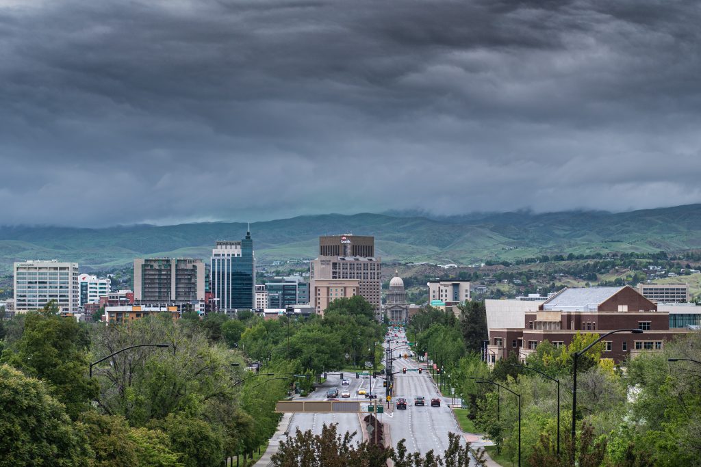 View of downtown Boise, Idaho from the Boise Train Depot. Photo by Terry Welch.
