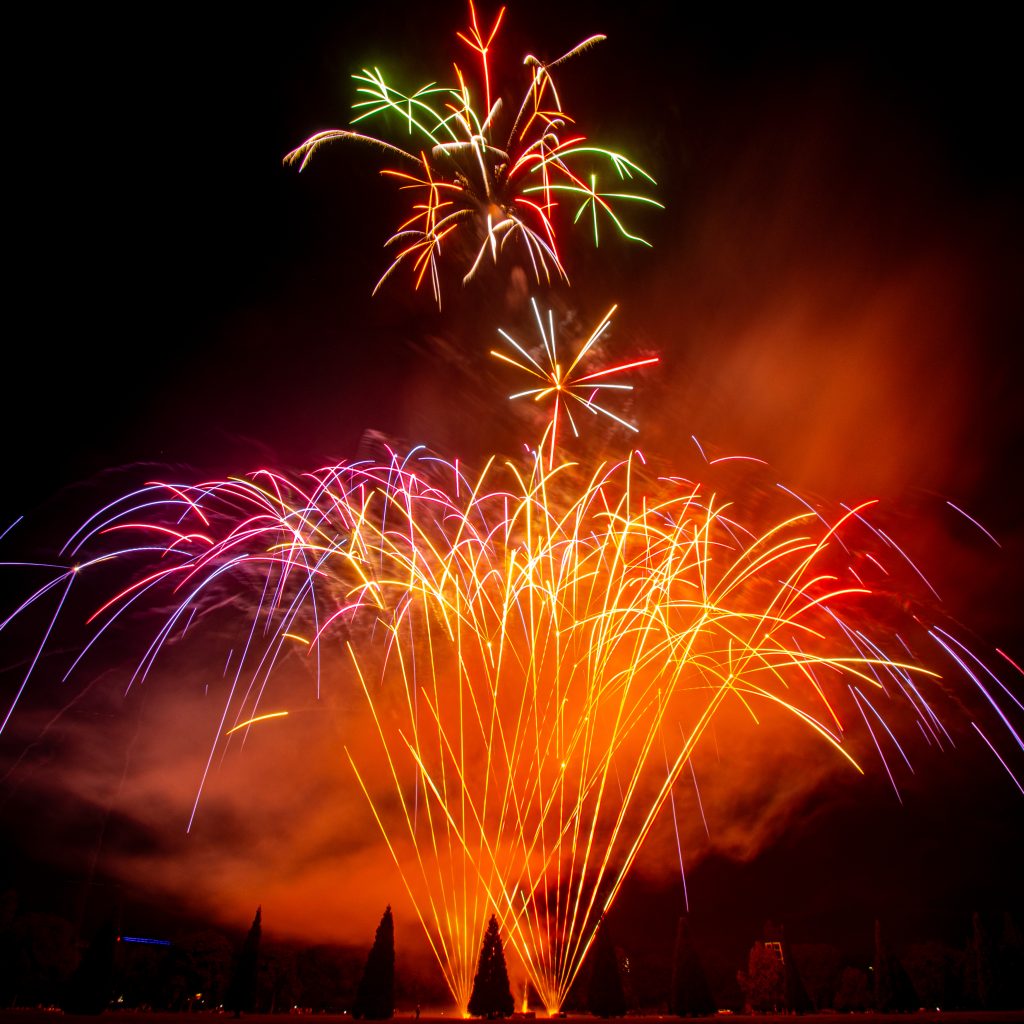 Fireworks on the 4th of July at Ann Morrison Park in Boise, Idaho, 2023. Photos by Terry Welch.