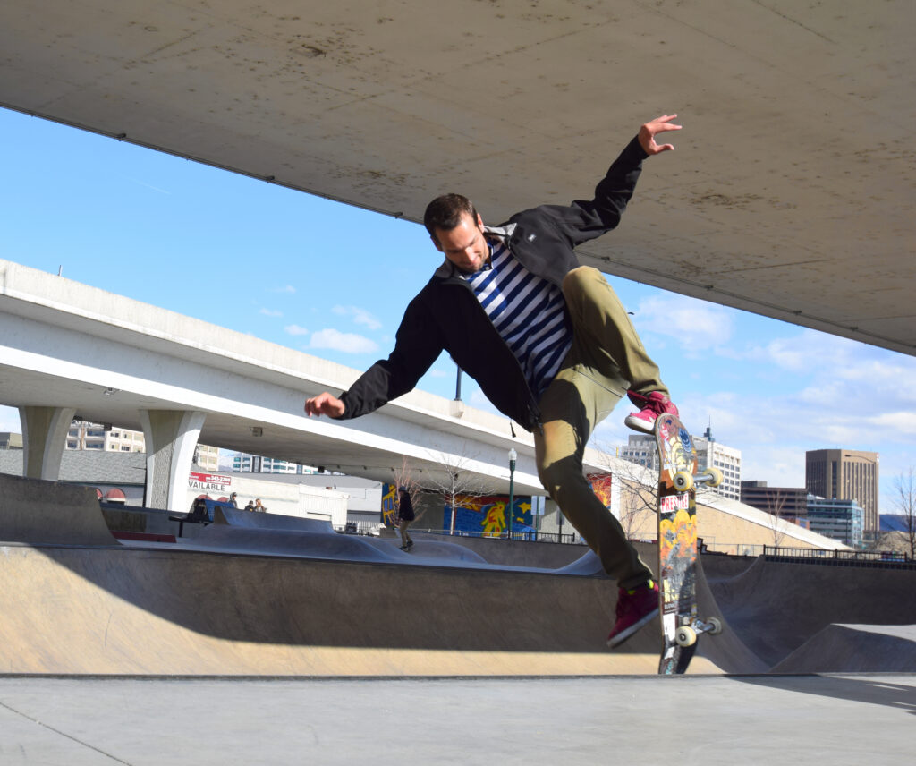 Photos of skaters at Rhodes Park in Boise, Idaho. Photos by Terry Welch.